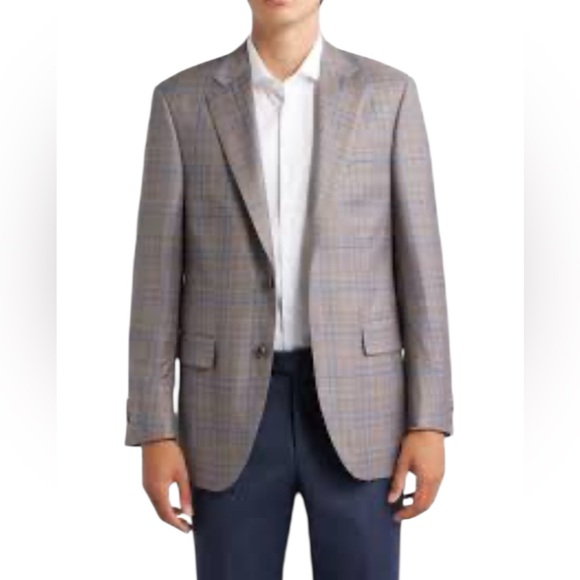 Perry Ellis Gray Plaid Blazer